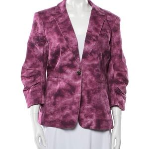 Cinq à Sept Purple Tie-Dye Print Blazer w/ Tags size 2 colour purple